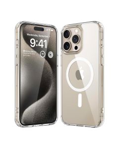 Mobilskal Stöttåligt Magsafe för iPhone 15 Pro - Transparent
