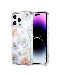 iPhone 15 Pro Max Mobilskal MagSafe - Blommor Röd/Blå