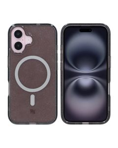 iPhone 16 Rvelon Mobilskal TPU med MagSafe - Glitter Svart