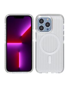 Mönstrat TPU Skal till iPhone 13 Pro med MagSafe - Silver