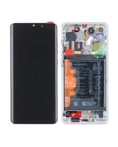 Huawei P30 Pro Skärm med LCD Display + Batteri Original - Frost Silver