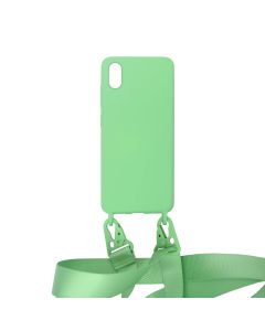 iPhone XS Max Silikonskal med Rem/Halsband - Gr&ouml;n- G-SP.se