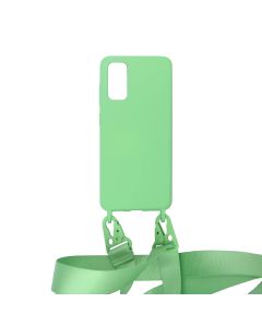 Samsung Galaxy 20 Silikonskal med Rem/Halsband - Grön- G-SP.se