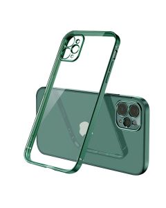 iPhone 12 Mini Mobilskal med Kameraskydd - Mörkgrön/transparent- G-SP.se