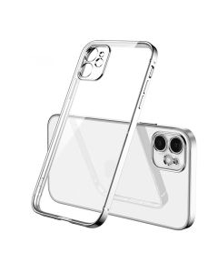 iPhone 12 Mobilskal med Kameraskydd - Silver/transparent- G-SP.se