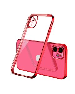 iPhone 12 Mobilskal med Kameraskydd - Röd/transparent- G-SP.se