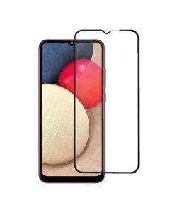 Skärmskydd Samsung Galaxy A02s - 3D Härdat Glas Svart (miljö)- G-SP.se