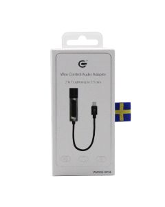 Lightning till 3,5mm Adapter med Ljudkontroll- G-SP.se