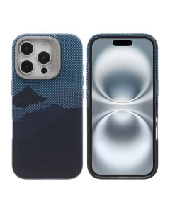 iPhone 16 Pro Skal med Magsafe och Utfällbart Stativ - Berg Blå