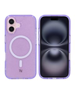 iPhone 16 Rvelon Mobilskal TPU med MagSafe - Glitter Lila