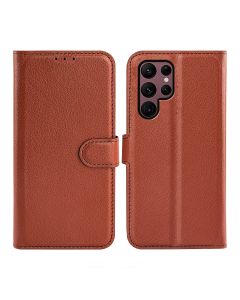 Samsung Galaxy S23 Ultra Plånboksfodral med Stativ - Brun- G-SP.se