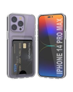 iPhone 14 Pro Max Mobilskal med Korthållare TPU Rvelon  - Transparent