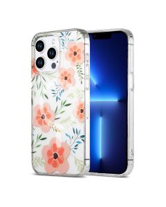 iPhone 13 Pro Mobilskal MagSafe - Blommor Rosa