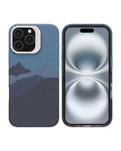 iPhone 16 Pro Max Skal med Magsafe och Utfällbart Stativ - Berg Blå