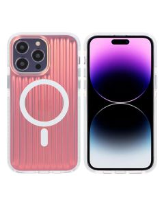 iPhone 14 Pro Max Stöttåligt Mobilskal Magsafe Reflektionsfärg - Röd