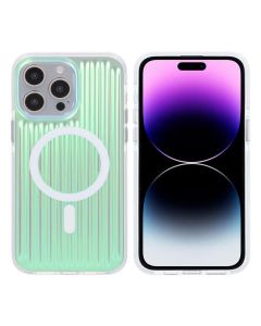 iPhone 14 Pro Max Stöttåligt Mobilskal Magsafe Reflektionsfärg - Grön