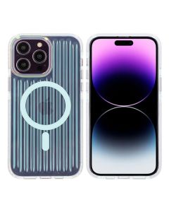 iPhone 14 Pro Max Stöttåligt Mobilskal Magsafe Reflektionsfärg - Blå