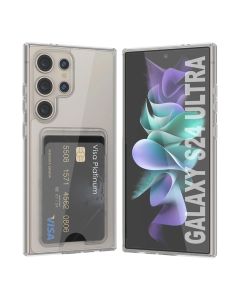 Samsung Galaxy S24 Ultra Mobilskal med Korthållare TPU Rvelon  - Transparent