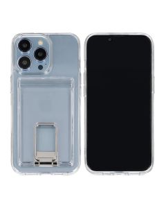 iPhone 14 Pro Max Mobilskal med Korthållare och Stativ Rvelon  - Transparent