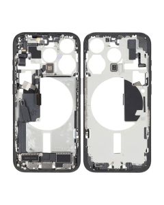 Mittenram med smådelar för iPhone 15 Pro - Svart Titan OEM