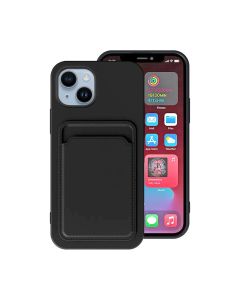 iPhone 14 Silikonskal med Korthållare - Svart- G-SP.se