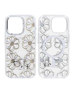 Mobilskal Magsafe till iPhone 16 Pro - Transparent med blommor