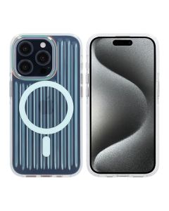 iPhone 15 Pro Stöttåligt Mobilskal Magsafe Reflektionsfärg - Blå