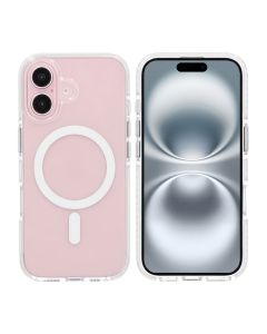 iPhone 16 Mobilskal Magnet Dubbelskydd - Vit
