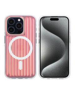 iPhone 15 Pro Stöttåligt Mobilskal Magsafe Reflektionsfärg - Röd