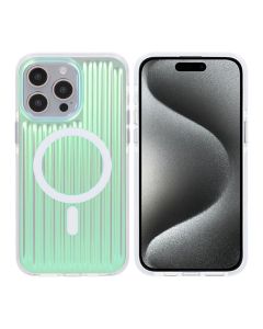 iPhone 15 Pro Max Stöttåligt Mobilskal Magsafe Reflektionsfärg - Grön