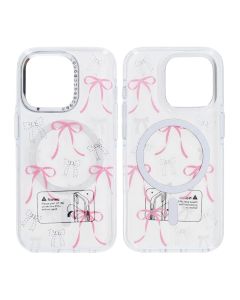 Skal Magsafe till iPhone 15 Pro Max - Transparent med rosett