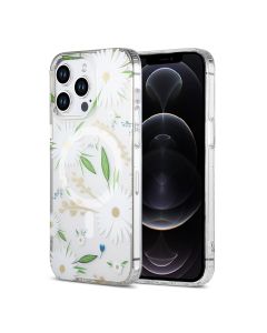 iPhone 12 Pro Max Mobilskal MagSafe - Blommor Vit