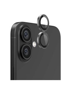 iPhone 16/16 Plus Kameralins med metallram - Svart
