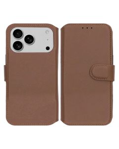 Rvelon Plånboksfodral Äkta Läder för iPhone 17 Pro - Brun