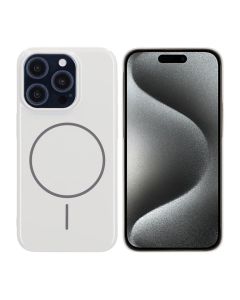 iPhone 15 Pro Skal MagSafe, Blankt Enfärgat - Vit