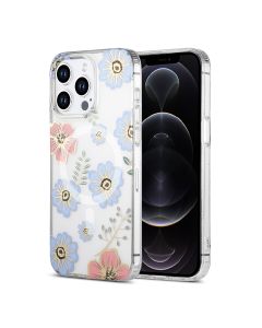 iPhone 12 Pro Max Mobilskal MagSafe - Blommor Röd/Blå