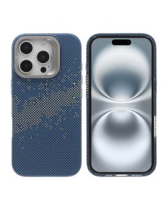 iPhone 16 Pro Skal med Magsafe och Utfällbart Stativ - Blå/Guld