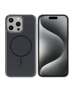 iPhone 15 Pro Max Skal MagSafe, Blankt Enfärgat - Svart