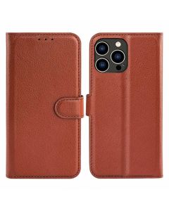 iPhone 15 Pro Plånboksfodral med stativ - Brun- G-SP.se