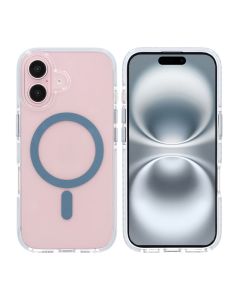 iPhone 16 Plus Mobilskal Magnet Dubbelskydd - Blå