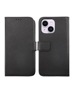 iPhone 14 Plånboksfodral Läder Rvelon - Svart- G-SP.se