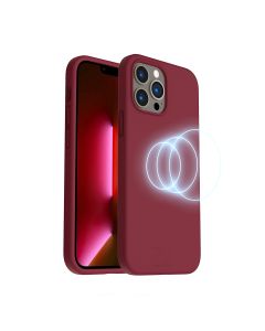 iPhone 14 Pro Max Silikonskal Rvelon MagSafe - Röd- G-SP.se