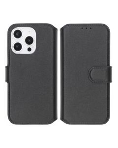 iPhone 16 Pro Plånboksfodral Äkta Läder Rvelon - Svart