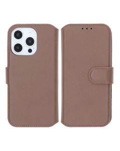 iPhone 16 Pro Plånboksfodral Äkta Läder Rvelon - Brun