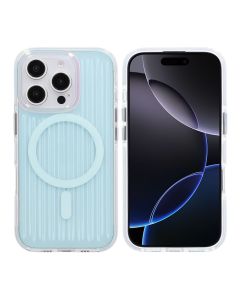 iPhone 16 Pro Stöttåligt Mobilskal Magsafe Reflektionsfärg - Blå