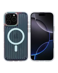 iPhone 16 Pro Max Stöttåligt Mobilskal Magsafe Reflektionsfärg - Blå
