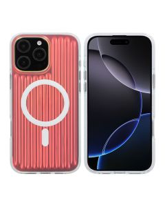 iPhone 16 Pro Max Stöttåligt Mobilskal Magsafe Reflektionsfärg - Röd