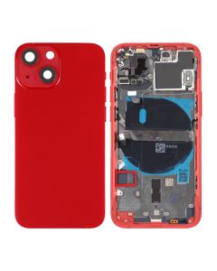 iPhone 13 Mini Baksida Komplett Med Smådelar - Röd