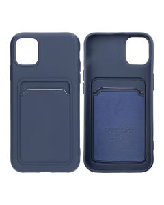 iPhone 11 Silikonskal med Korthållare - Blå- G-SP.se