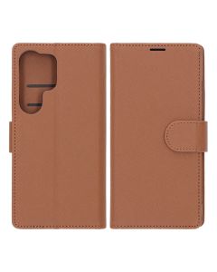 Samsung Galaxy S25 Ultra Plånboksfodral med Stativ - Brun